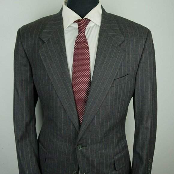 Tom James Filo A Mano Gray Pinstriped Wool suit - Picture 3 of 8